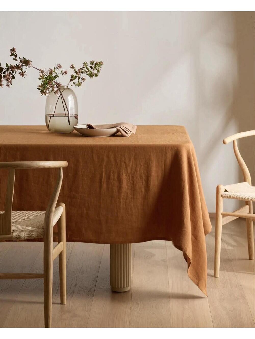 Quince Linen Table Cloth 70x90 Terracotta New - Picture 2 of 4